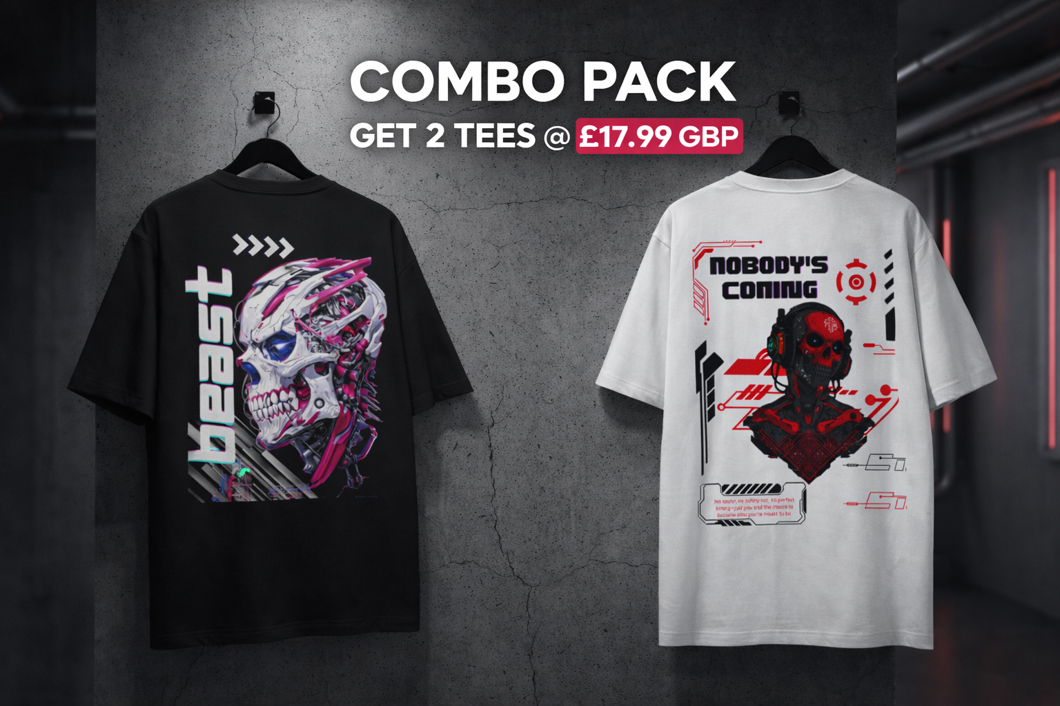 Heavyweight Oversized Cotton T-Shirt combo pack