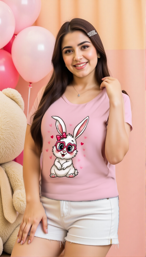 Adorable Bunny Vibes | Women’s Classic Crew T-Shirt